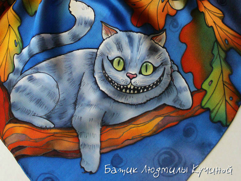 платок батик Чеширский кот