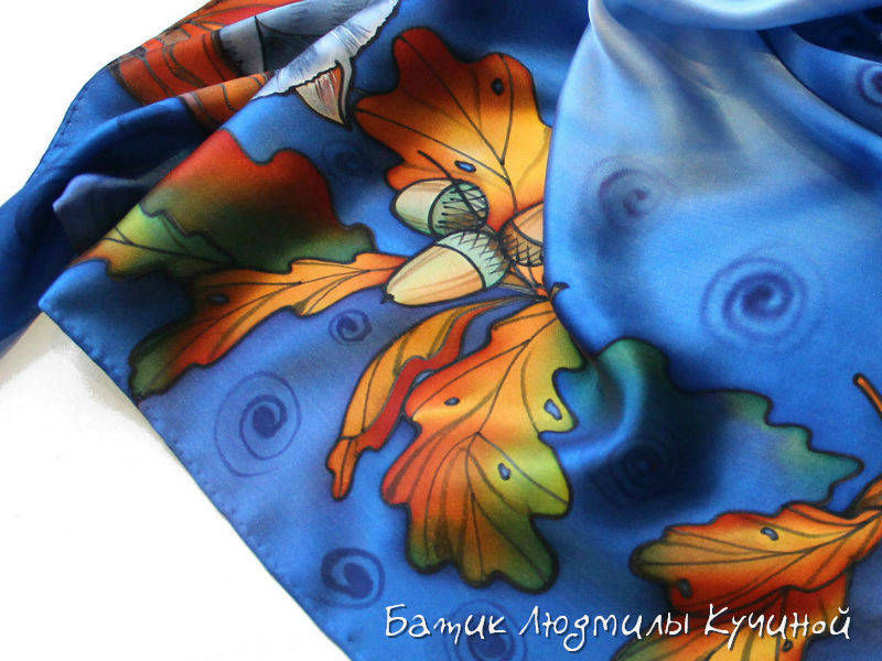 платок батик Чеширский кот