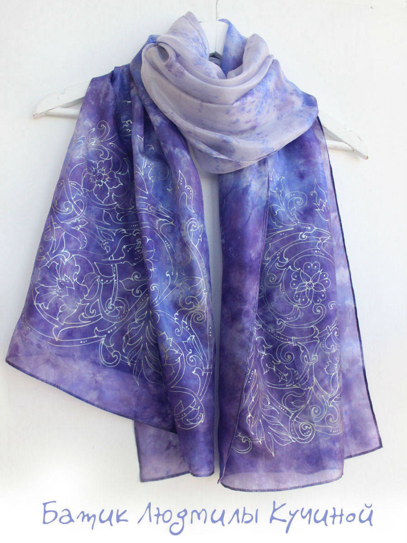 шарф батик  Орнаменты Петербурга