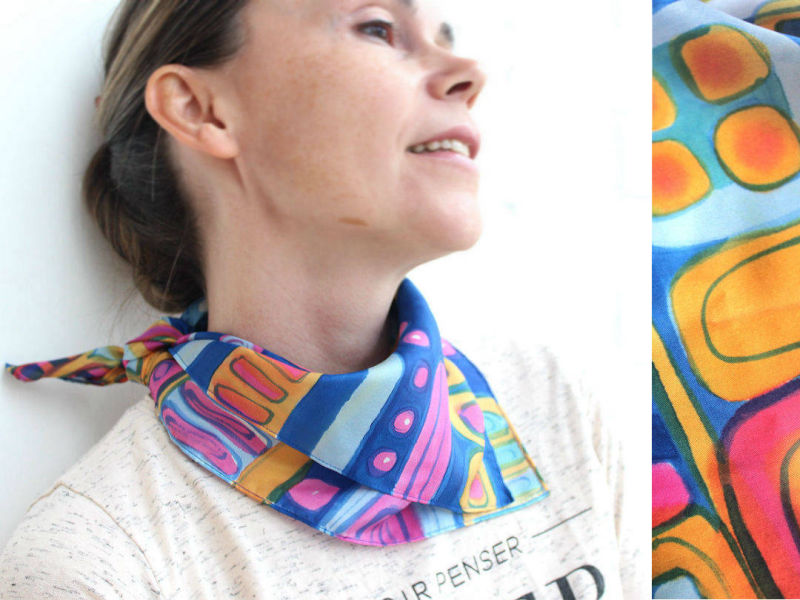 батик платок ручная роспись Абстракция