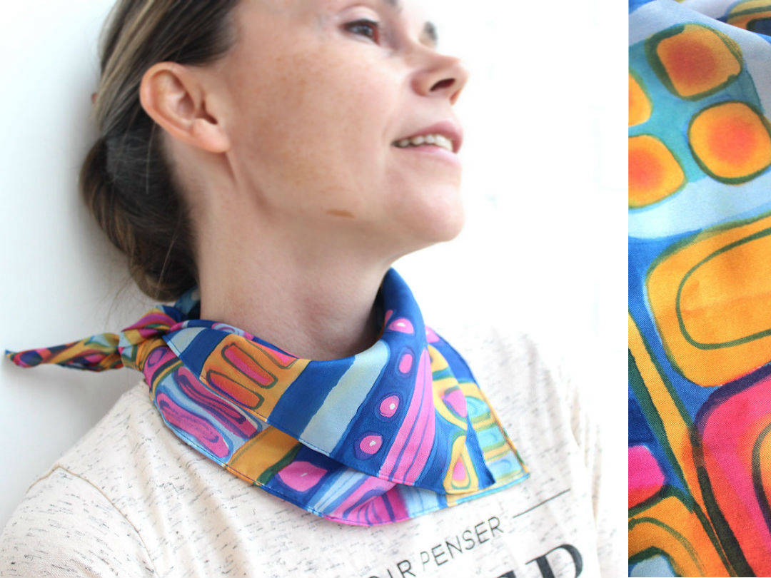 батик платок ручная роспись Абстракция