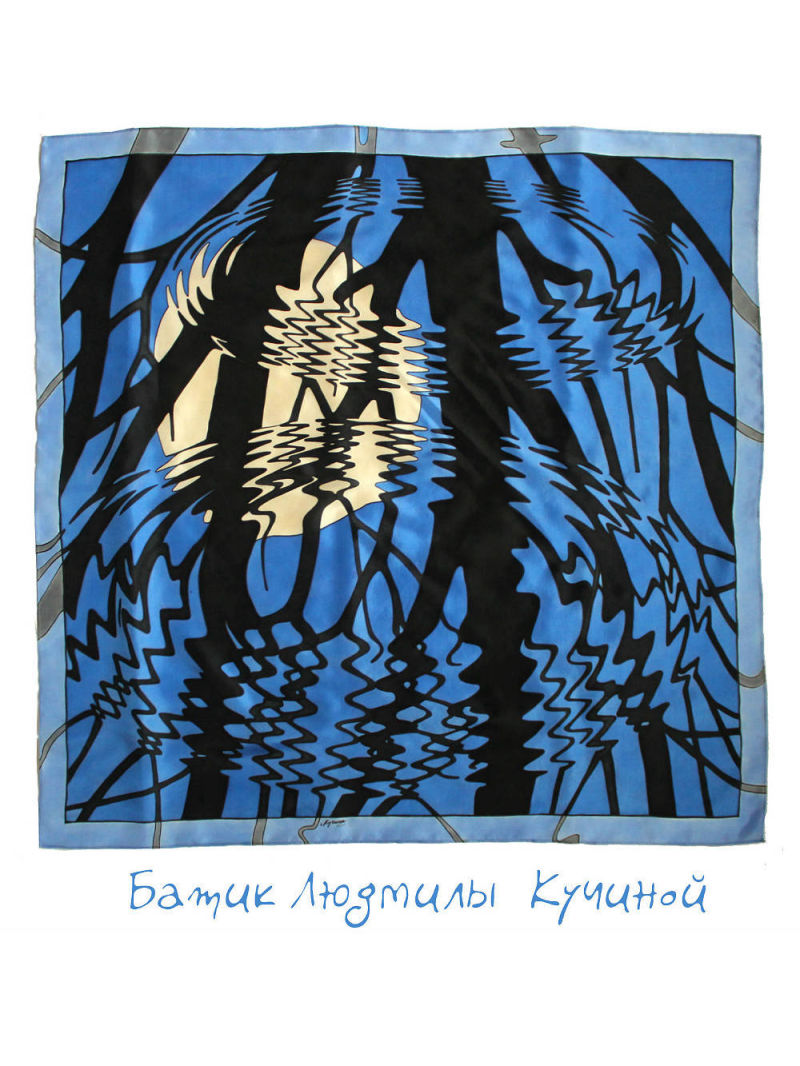 батик платок Отражения Эшера