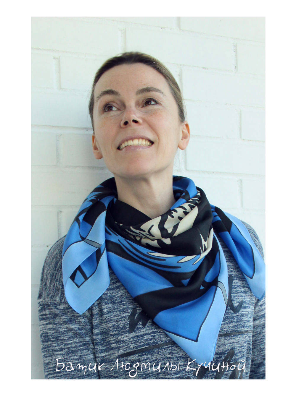 батик платок Отражения Эшера