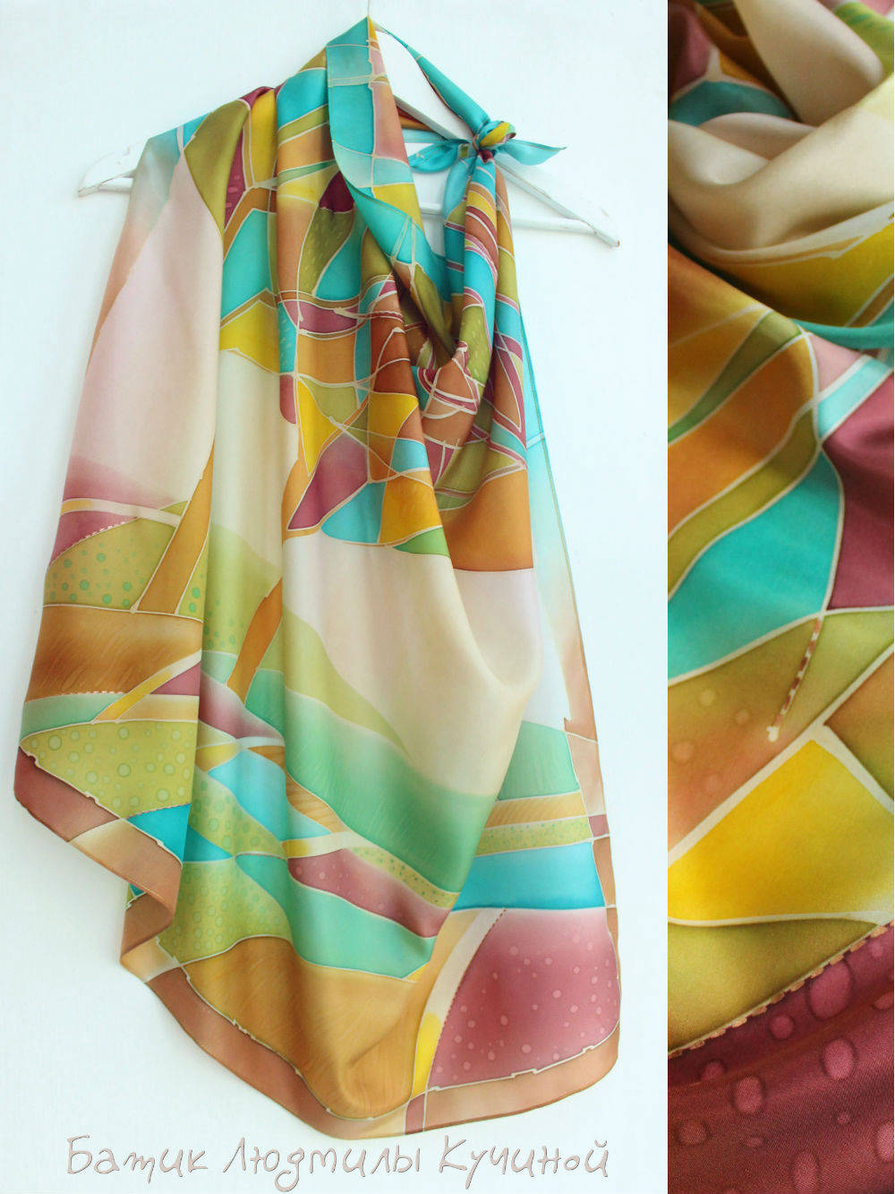 батик платок Весенний Сад