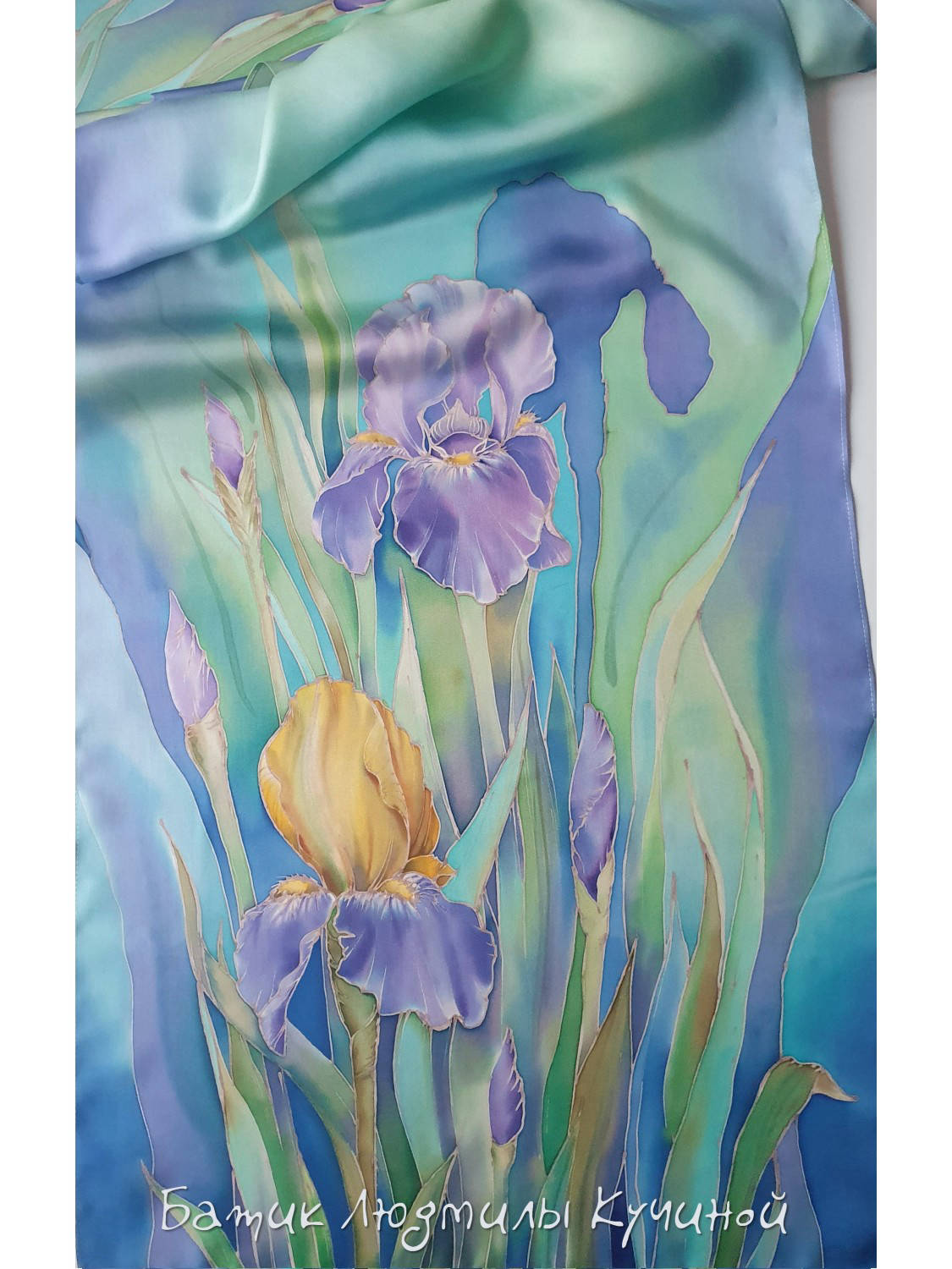 батик шарф Ирисы