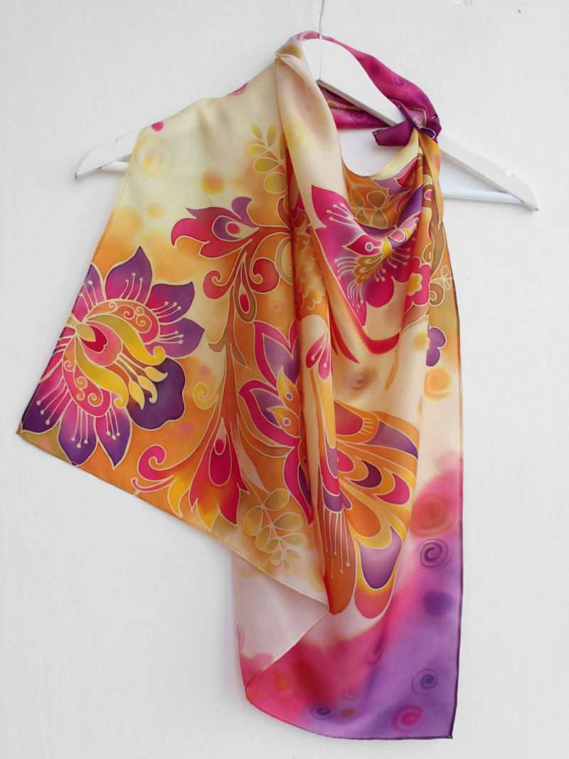 батик платок Жар-птица
